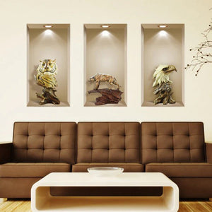 HomeRoots Set of Three Ana Faux Niche 3D Peel and Stick Wall Decals – Transform Your Space with Style! 565377