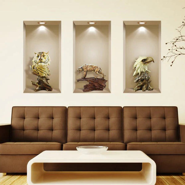 HomeRoots Set of Three Ana Faux Niche 3D Peel and Stick Wall Decals – Transform Your Space with Style! 565377