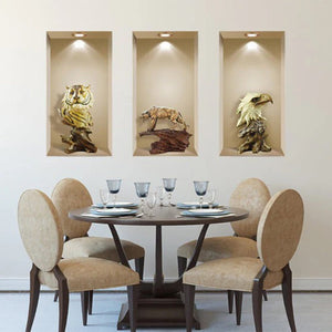 HomeRoots Set of Three Ana Faux Niche 3D Peel and Stick Wall Decals – Transform Your Space with Style! 565377