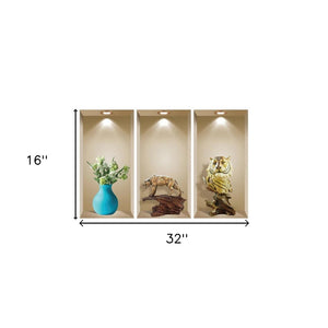 HomeRoots Set of Three Ana Faux Niche 3D Peel and Stick Wall Decals – Transform Your Space with Style! 565377