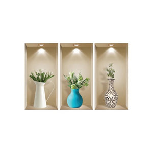 Homeroots Set Of Three Ava Faux Niche 3d Peel And Stick Wall Decals - Easy Application For Stunning Decor  Vinyl 565379