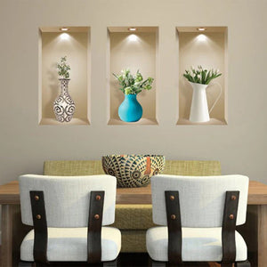 Homeroots Set Of Three Ava Faux Niche 3d Peel And Stick Wall Decals - Easy Application For Stunning Decor  Vinyl 565379