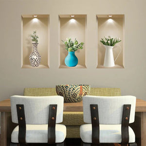 Homeroots Set Of Three Ada Faux Niche 3d Peel And Stick Wall Decals  Vinyl 565380