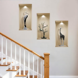 Homeroots Set Of Three Ama Faux Niche 3d Peel And Stick Wall Decals - Easy Removable Art For Stunning Decor!  Vinyl 565382