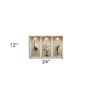 Homeroots Set Of Three Ama Faux Niche 3d Peel And Stick Wall Decals - Easy Removable Art For Stunning Decor!  Vinyl 565382