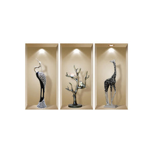 Homeroots Set Of Three Ama Faux Niche 3d Peel And Stick Wall Decals - Easy Removable Art For Stunning Decor!  Vinyl 565382
