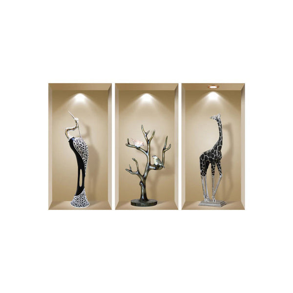 Homeroots Set Of Three Ama Faux Niche 3d Peel And Stick Wall Decals - Easy Removable Art For Stunning Decor!  Vinyl 565382