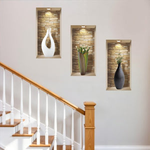 Homeroots Set Of Three Gus Faux Niche 3d Peel And Stick Wall Decals For Stunning Home Decor Enhancements  Vinyl 565391