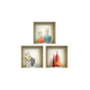 Homeroots Set Of Three Len Faux 3d Peel And Stick Wall Decals - Transform Your Space With Stylish Dimensions!  Vinyl 565397
