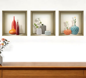 Homeroots Set Of Three Len Faux 3d Peel And Stick Wall Decals - Transform Your Space With Stylish Dimensions!  Vinyl 565397