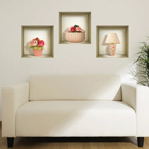 Homeroots Set Of Three Leo Faux Niche 3d Wall Decals - Easy Peel And Stick Art For Stunning Room Transformations  Vinyl 565400