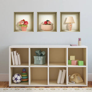 Homeroots Set Of Three Leo Faux Niche 3d Wall Decals - Easy Peel And Stick Art For Stunning Room Transformations  Vinyl 565400