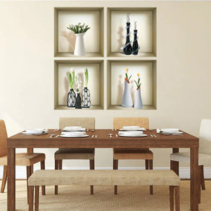 Homeroots Set Of Four Jay Faux Niche 3d Peel And Stick Wall Decals  Vinyl 565407