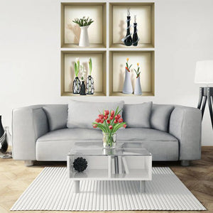 Homeroots Set Of Four Jay Faux Niche 3d Peel And Stick Wall Decals  Vinyl 565407