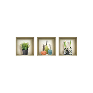 Homeroots Set Of Three Joy Faux Niche 3d Wall Decals - Easy Peel And Stick Art For Stunning Home Decor  Vinyl 565412