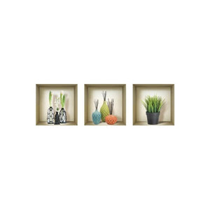 Homeroots Set Of Three Joy Faux Niche 3d Wall Decals - Easy Peel And Stick Art For Stunning Home Decor  Vinyl 565412