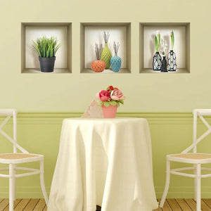 Homeroots Set Of Three Joy Faux Niche 3d Wall Decals - Easy Peel And Stick Art For Stunning Home Decor  Vinyl 565412