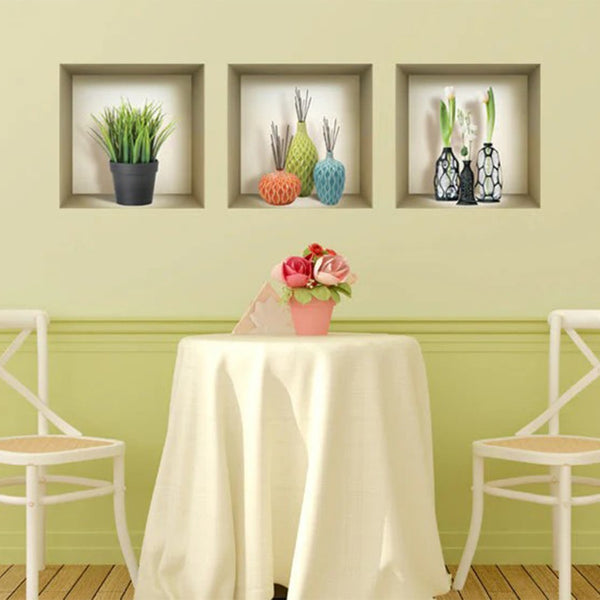 Homeroots Set Of Three Joy Faux Niche 3d Wall Decals - Easy Peel And Stick Art For Stunning Home Decor  Vinyl 565412