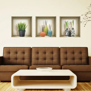 Homeroots Set Of Three Joy Faux Niche 3d Wall Decals - Easy Peel And Stick Art For Stunning Home Decor  Vinyl 565412