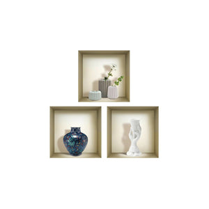 Homeroots Set Of Three Gio Faux Niche 3d Peel And Stick Wall Decals  Vinyl 565425