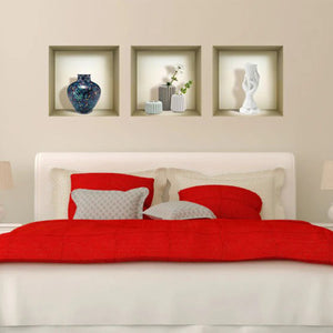 Homeroots Set Of Three Gio Faux Niche 3d Peel And Stick Wall Decals  Vinyl 565425