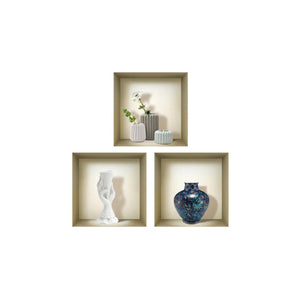 Homeroots Set Of Three Gio Faux Niche 3d Peel And Stick Wall Decals  Vinyl 565425