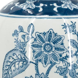 Homeroots 15" Light Blue Floral Porcelain Urn Vase - Elegant Centerpiece For Home Decor & Flower Display  Porcelain 565448