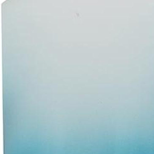 HomeRoots 18" Elegant Ombre Glass Pedestal Vase in Aqua Blue and Gold - Modern Home Decor Accent Piece 565456