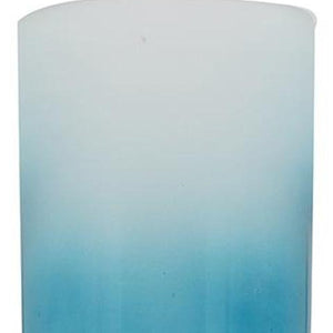 HomeRoots 18" Elegant Ombre Glass Pedestal Vase in Aqua Blue and Gold - Modern Home Decor Accent Piece 565456