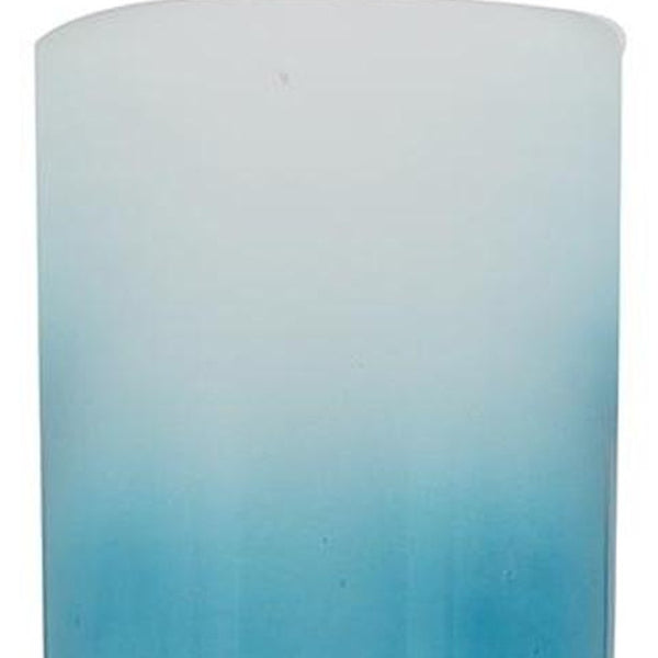 HomeRoots 18" Elegant Ombre Glass Pedestal Vase in Aqua Blue and Gold - Modern Home Decor Accent Piece 565456