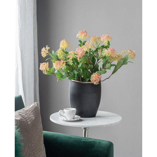 Homeroots 10" Black And Gold Oval Cast Aluminum Table Vase - Elegant Home Decor For Sophisticated Style  Aluminum 565459