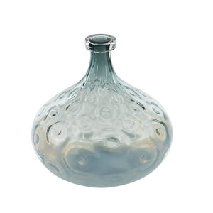 HomeRoots 13" Light Blue Hammered Glass Vase - Modern Decorative Accent for Faux Flowers & Home Décor 565470