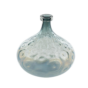 HomeRoots 13" Light Blue Hammered Glass Vase - Modern Decorative Accent for Faux Flowers & Home Décor 565470