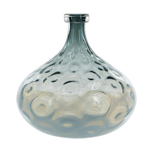 HomeRoots 13" Light Blue Hammered Glass Vase - Modern Decorative Accent for Faux Flowers & Home Décor 565470