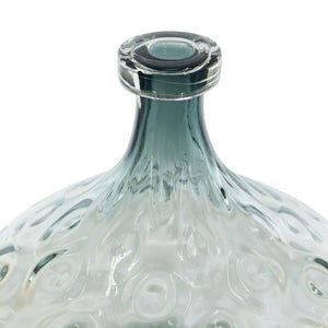 HomeRoots 13" Light Blue Hammered Glass Vase - Modern Decorative Accent for Faux Flowers & Home Décor 565470