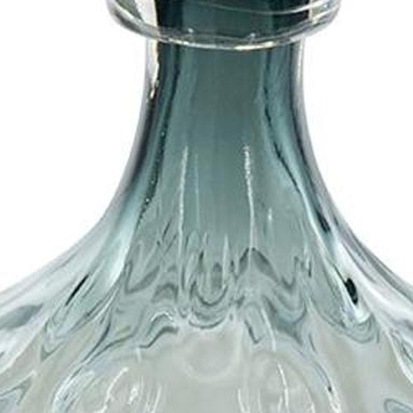 HomeRoots 13" Light Blue Hammered Glass Vase - Modern Decorative Accent for Faux Flowers & Home Décor 565470