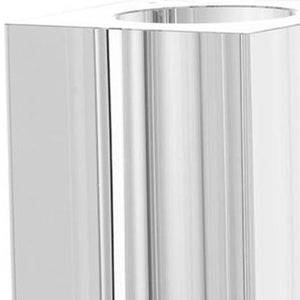 HomeRoots 8" Clear Square Glass Table Vase – Modern Minimalist Design for Floral Arrangements & Home Décor 565472