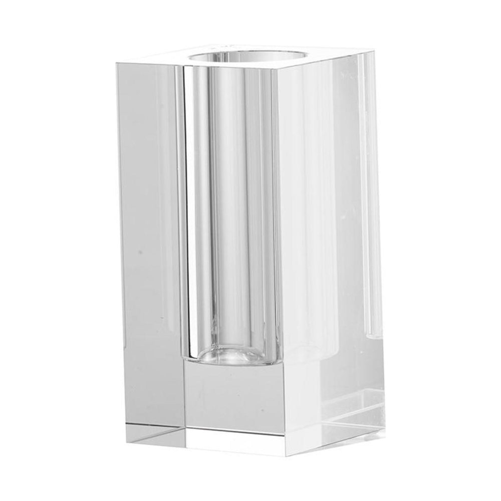 HomeRoots 8" Clear Square Glass Table Vase – Modern Minimalist Design for Floral Arrangements & Home Décor 565472