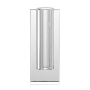 HomeRoots 10" Clear Square Glass Table Vase - Modern Minimalist Design for Fresh Flowers & Elegant Décor 565473
