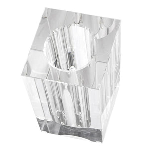 HomeRoots 10" Clear Square Glass Table Vase - Modern Minimalist Design for Fresh Flowers & Elegant Décor 565473