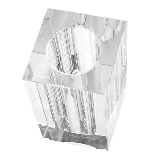HomeRoots 10" Clear Square Glass Table Vase - Modern Minimalist Design for Fresh Flowers & Elegant Décor 565473