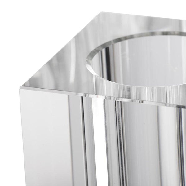 HomeRoots 10" Clear Square Glass Table Vase - Modern Minimalist Design for Fresh Flowers & Elegant Décor 565473