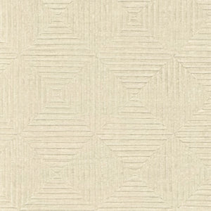 HomeRoots 4' Ivory Wool Geometric Hand-Knotted Area Rug - Durable, Stain-Resistant, Artisan-Crafted Elegance 6' X 9' 565478