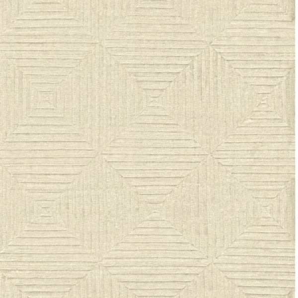HomeRoots 4' Ivory Wool Geometric Hand-Knotted Area Rug - Durable, Stain-Resistant, Artisan-Crafted Elegance 6' X 9' 565478