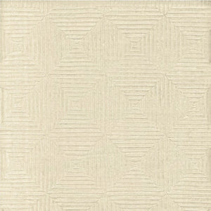 HomeRoots 4' Ivory Wool Geometric Hand-Knotted Area Rug - Durable, Stain-Resistant, Artisan-Crafted Elegance 6' X 9' 565478