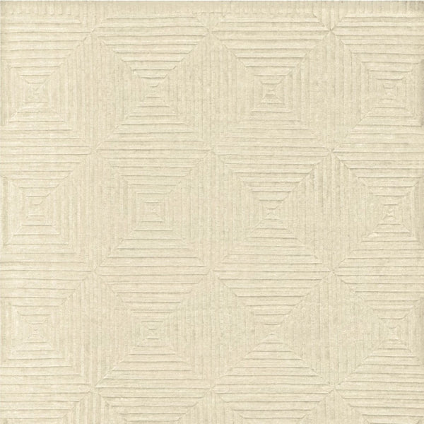 HomeRoots 4' Ivory Wool Geometric Hand-Knotted Area Rug - Durable, Stain-Resistant, Artisan-Crafted Elegance 6' X 9' 565478