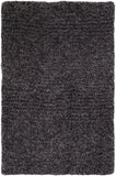 Homeroots 4' X 6' Black Shag Hand Tufted Area Rug Black Polyester 565479