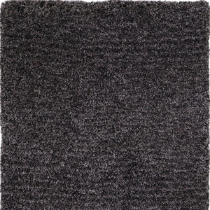 Homeroots 5' X 8' Black Shag Hand Tufted Area Rug Black Polyester 565480