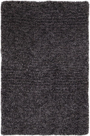 Homeroots 5' X 8' Black Shag Hand Tufted Area Rug Black Polyester 565480