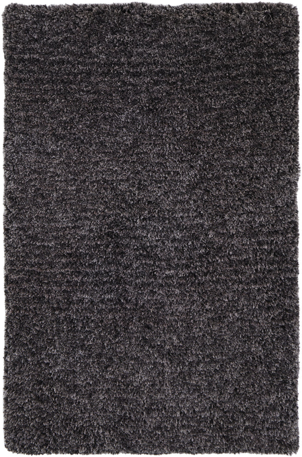 Homeroots 8' X 10' Black Shag Hand Tufted Area Rug Black Polyester 565481